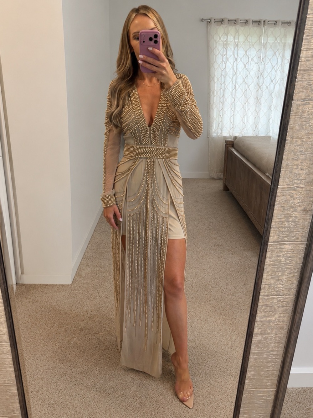 ASOS beaded gown
